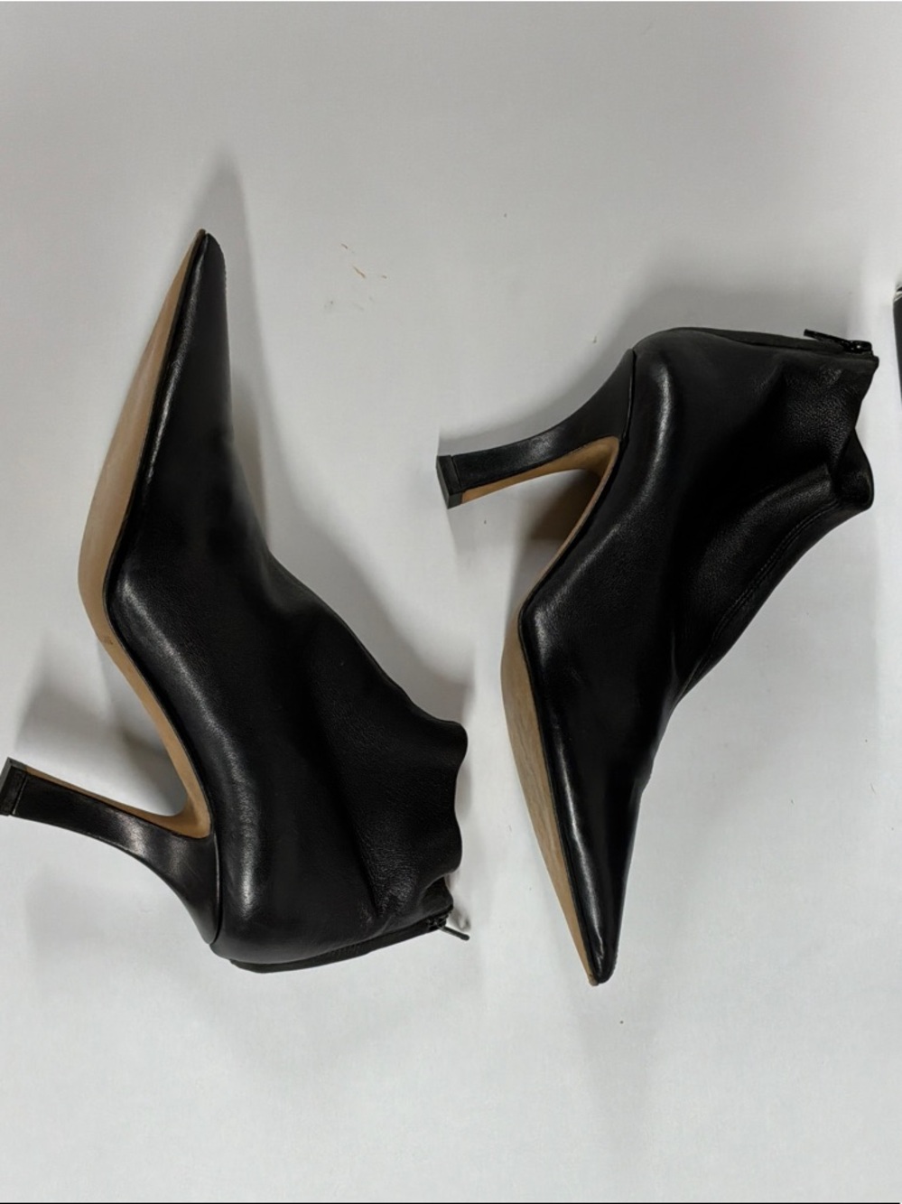 Helmut Lang Black Pointed Toe Leather Ankle Booties, Very Good , Sz IT 36.5 - Picture 8 of 10